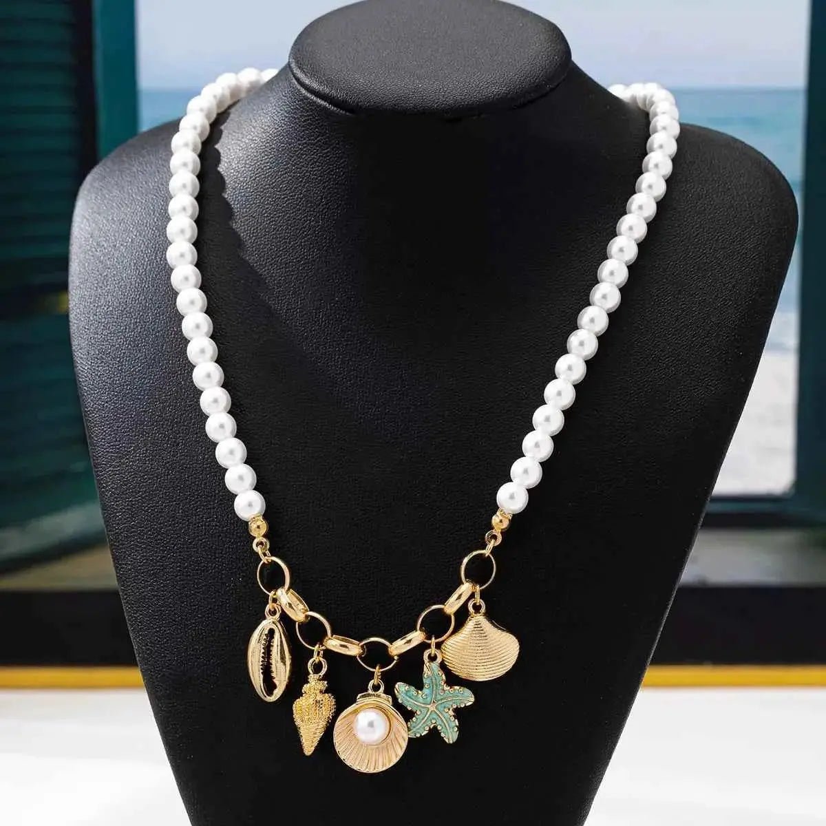 Ocean Series Charm Pearl Necklace - SmileBen