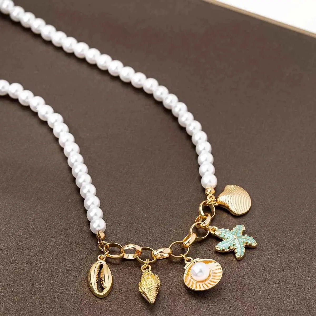 Ocean Series Charm Pearl Necklace - SmileBen