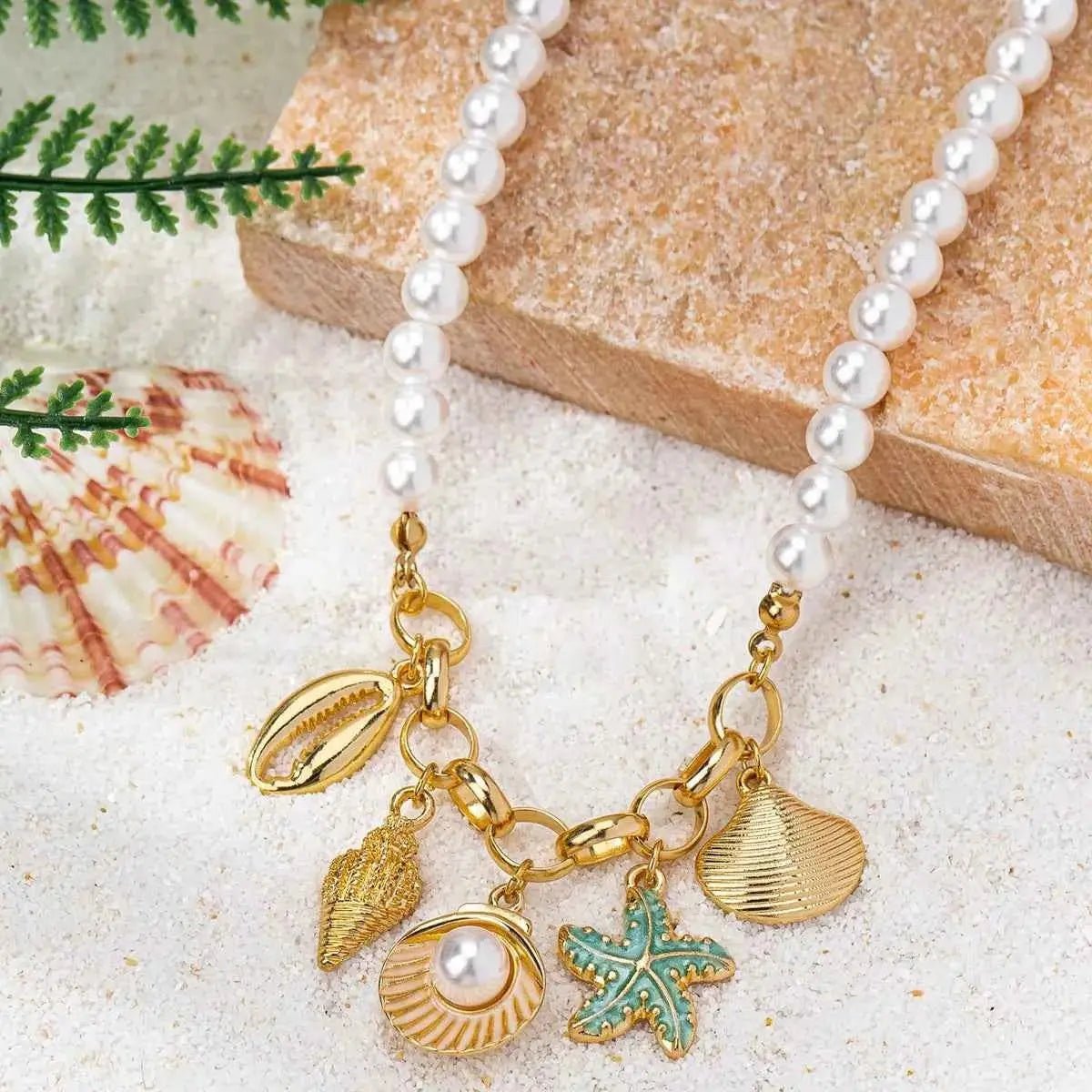 Ocean Series Charm Pearl Necklace - SmileBen