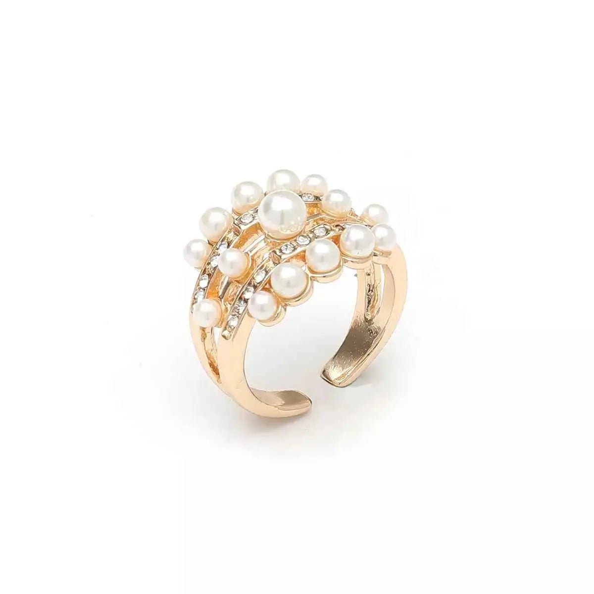 Pearl 18K Gold - Plated Open Ring - SmileBen