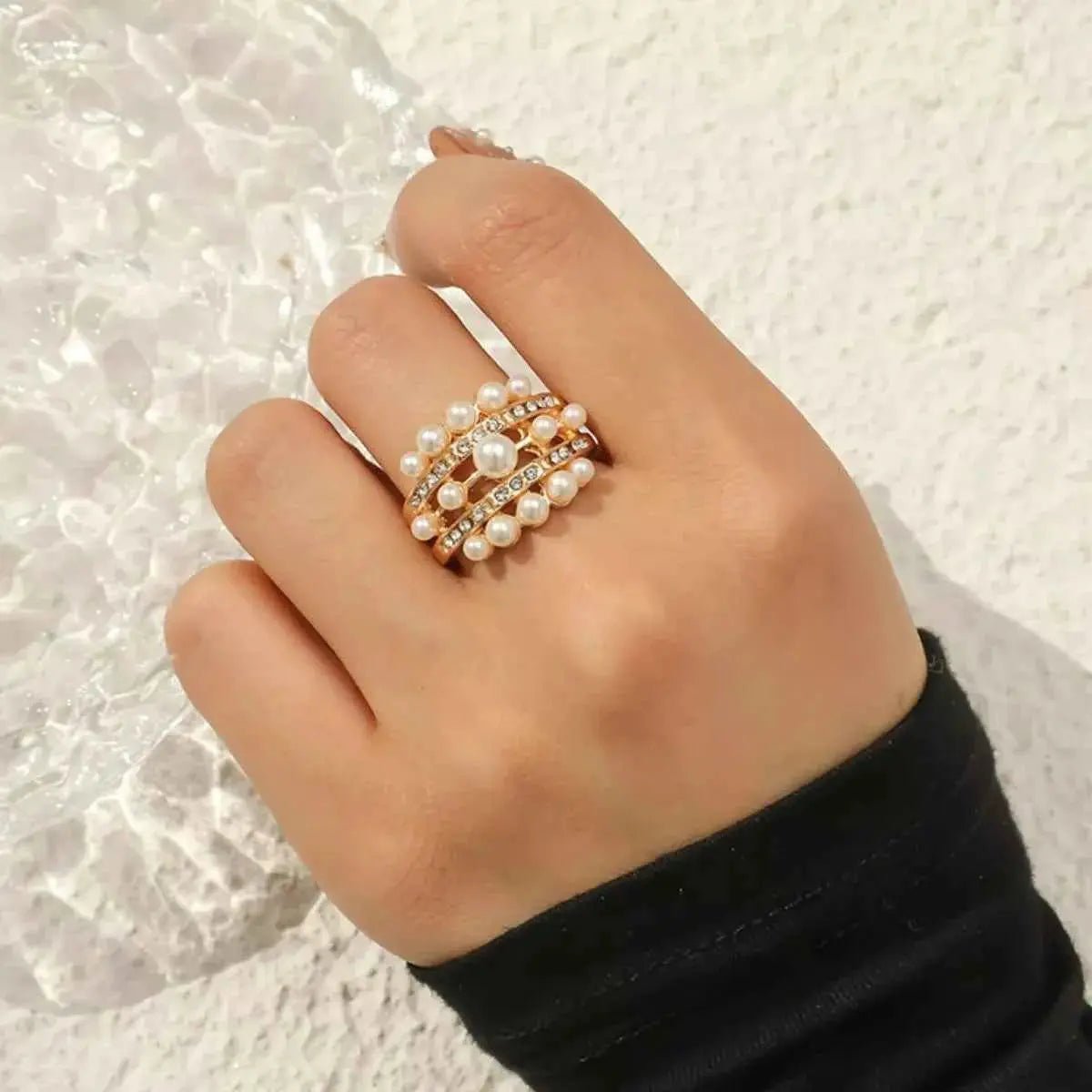 Pearl 18K Gold - Plated Open Ring - SmileBen