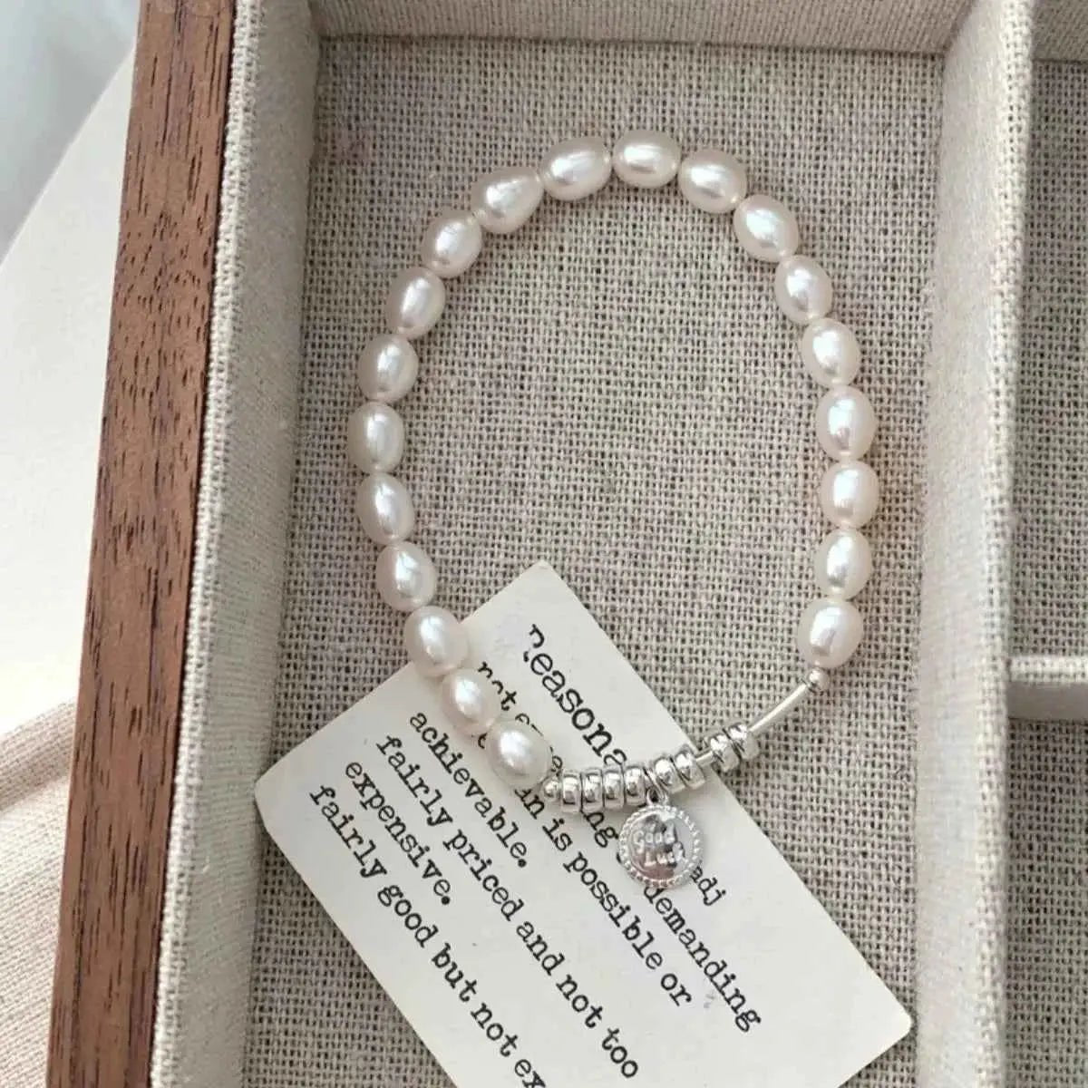 Pearl 925 Sterling Silver Bracelet - SmileBen