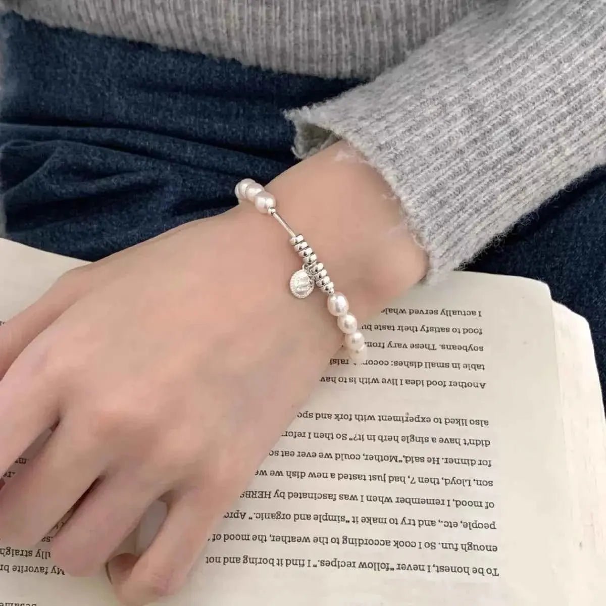 Pearl 925 Sterling Silver Bracelet - SmileBen