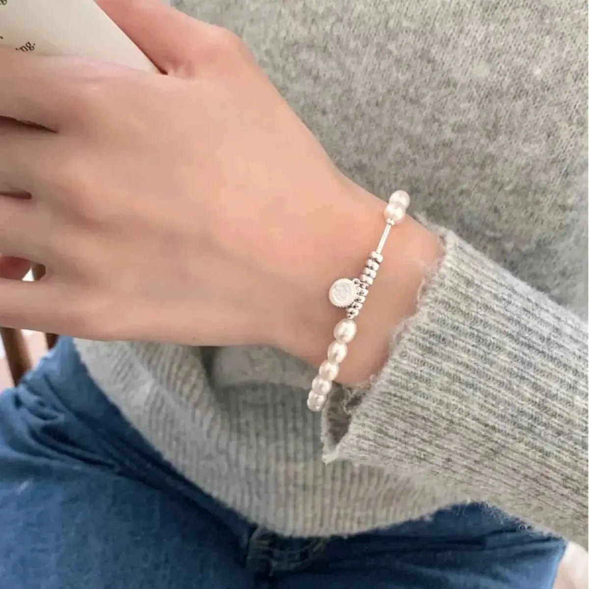 Pearl 925 Sterling Silver Bracelet - SmileBen