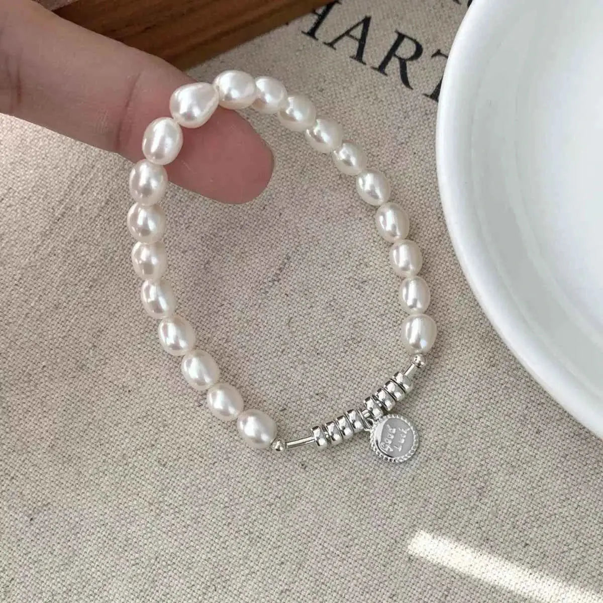 Pearl 925 Sterling Silver Bracelet - SmileBen
