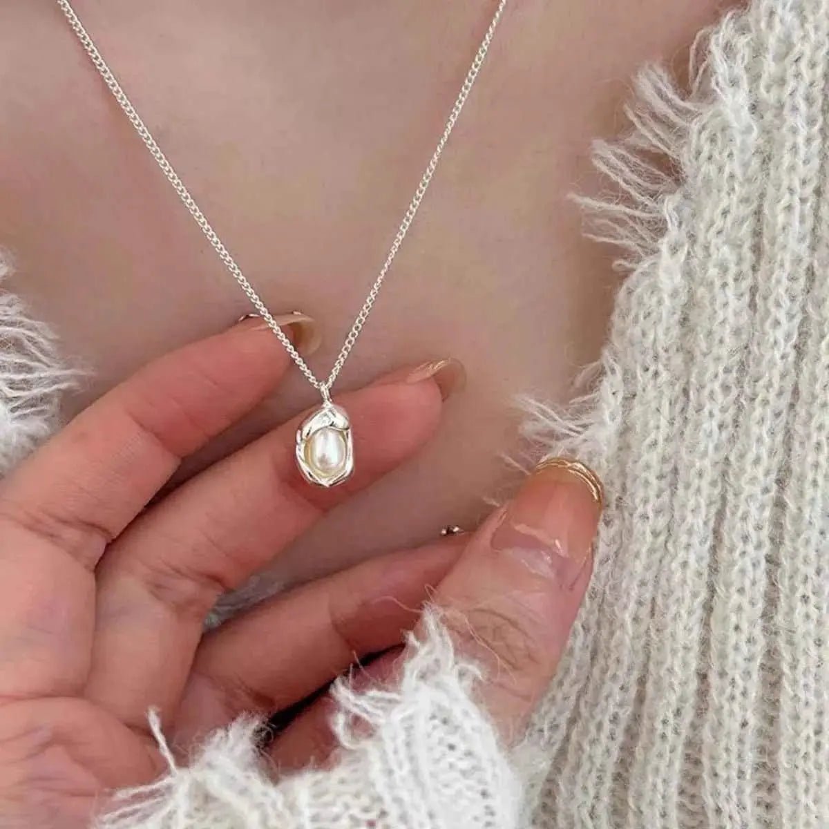 Pearl 925 Sterling Silver Necklace - SmileBen