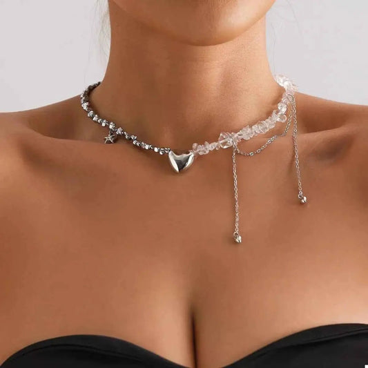 Silver - Plated Minimalist Heart Necklace - SmileBen