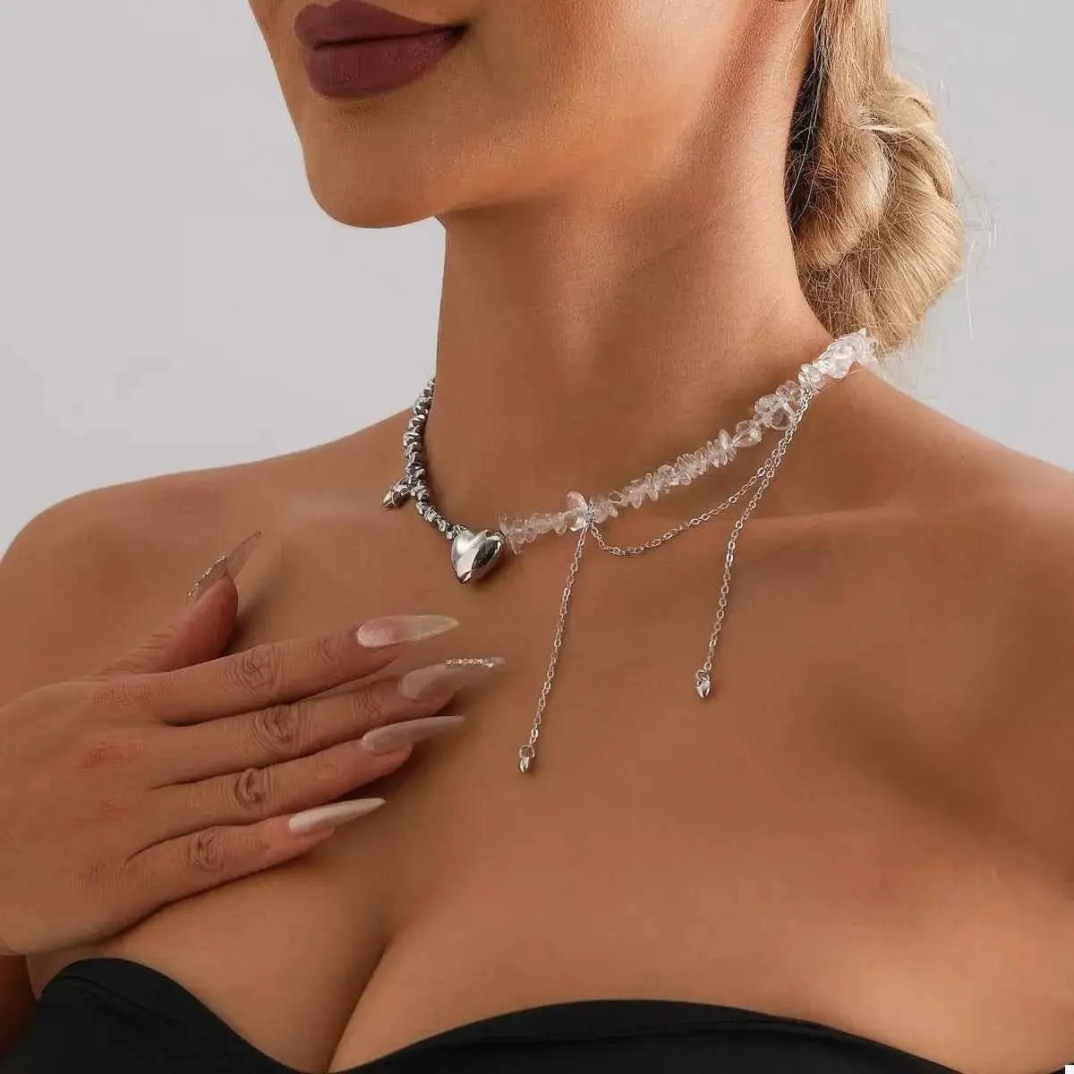 Silver - Plated Minimalist Heart Necklace - SmileBen