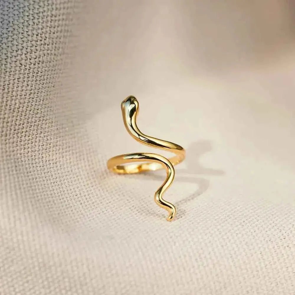 Snake Shape 18K Gold - Plated Bypass Ring - SmileBen