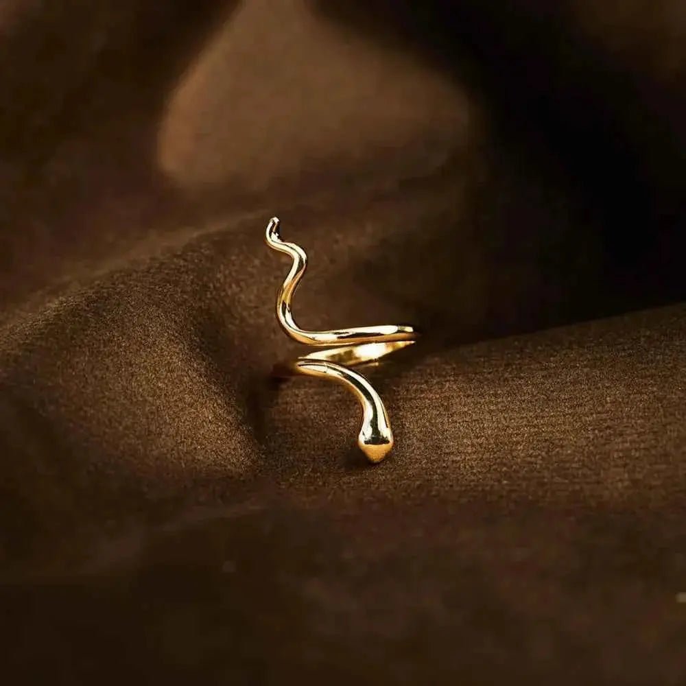 Snake Shape 18K Gold - Plated Bypass Ring - SmileBen