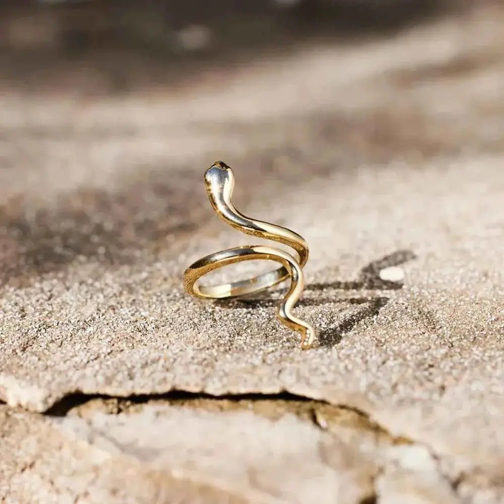 Snake Shape 18K Gold - Plated Bypass Ring - SmileBen