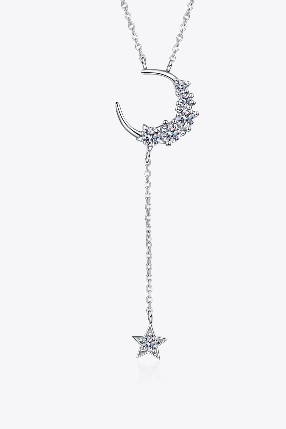Star & Moon Moissanite Necklace - SmileBen