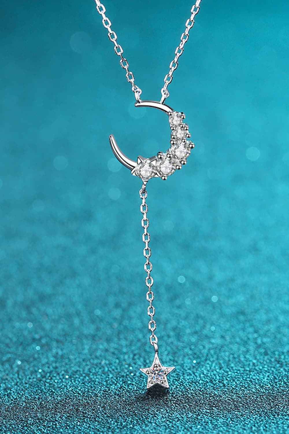 Star & Moon Moissanite Necklace - SmileBen