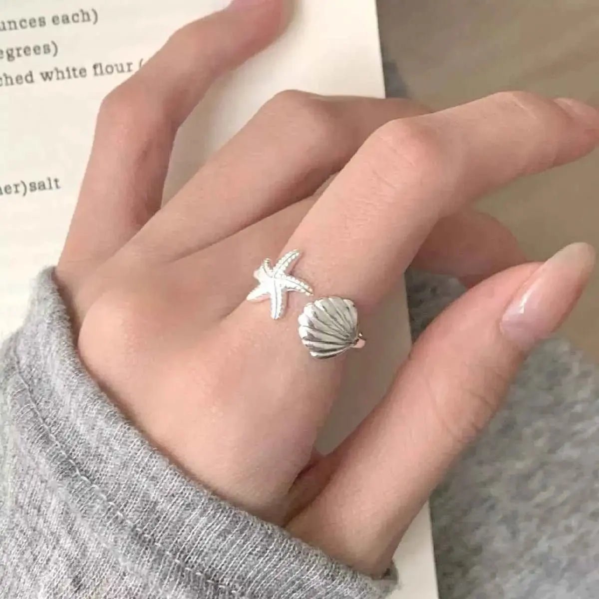 Starfish & Seashell Open Ring - SmileBen