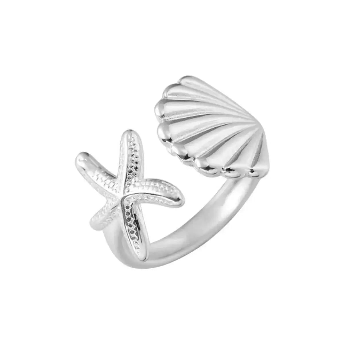 Starfish & Seashell Open Ring - SmileBen