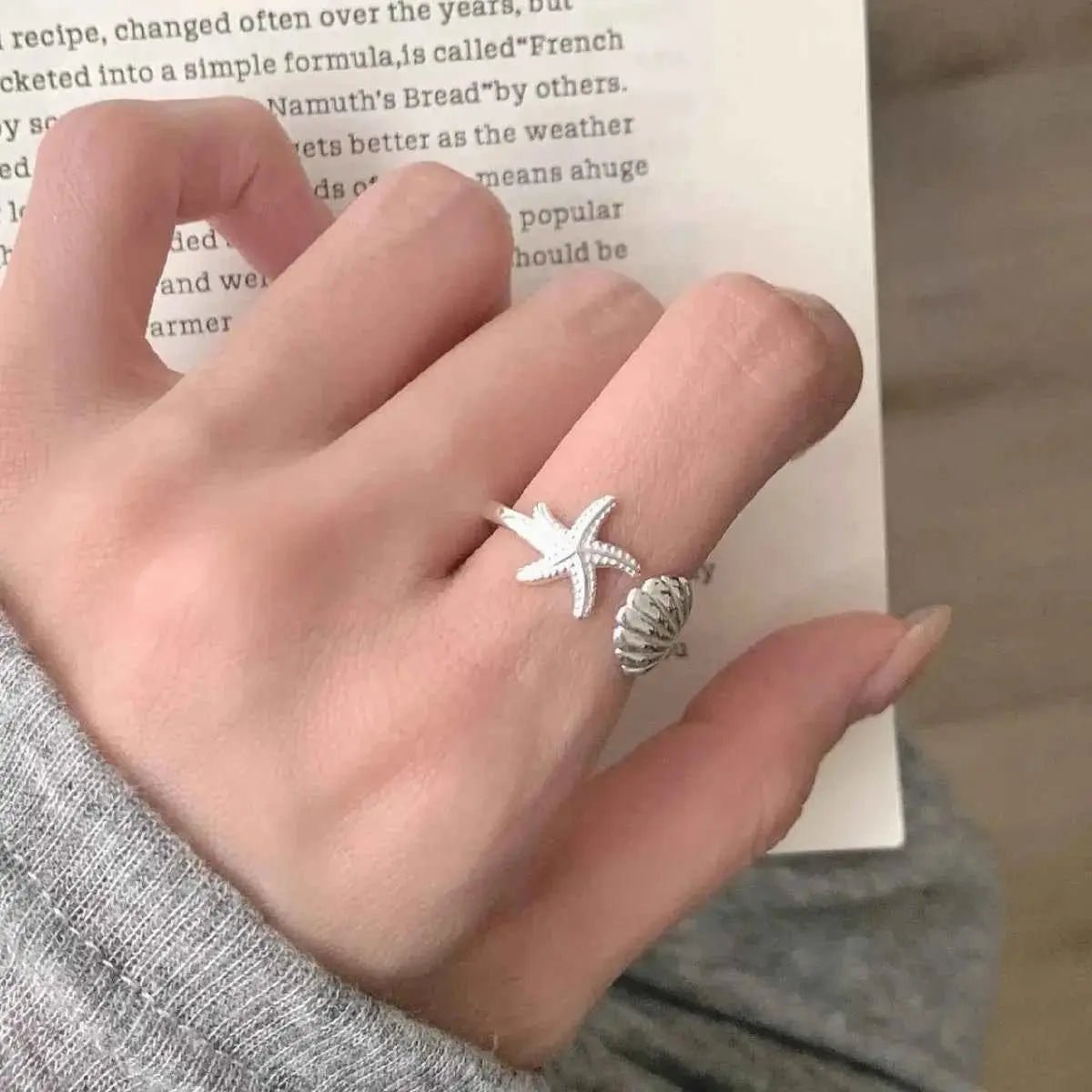 Starfish & Seashell Open Ring - SmileBen
