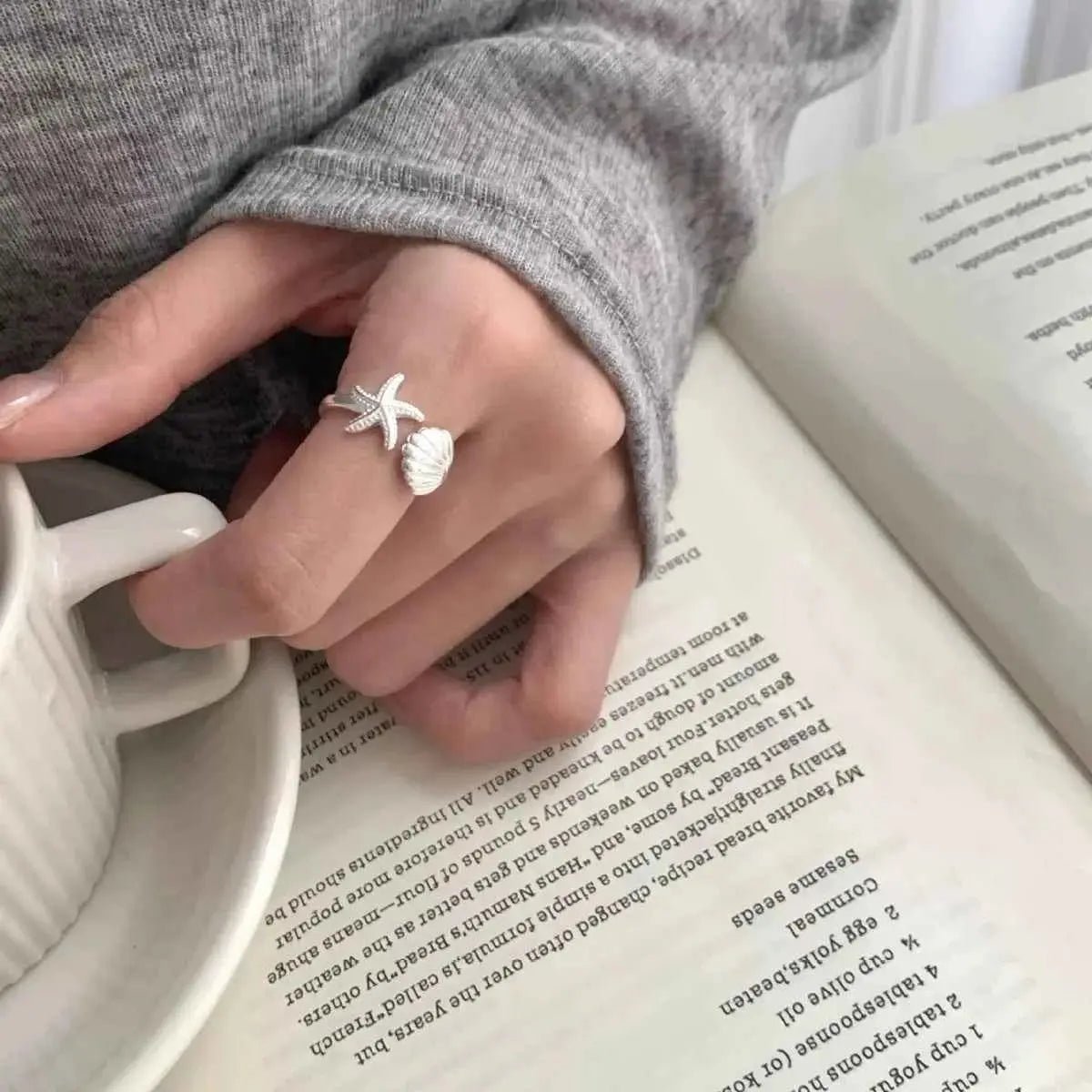 Starfish & Seashell Open Ring - SmileBen