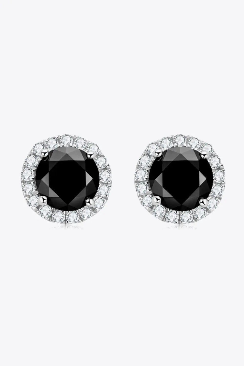 Two - Tone 4 - Prong Moissanite Stud Earrings - SmileBen