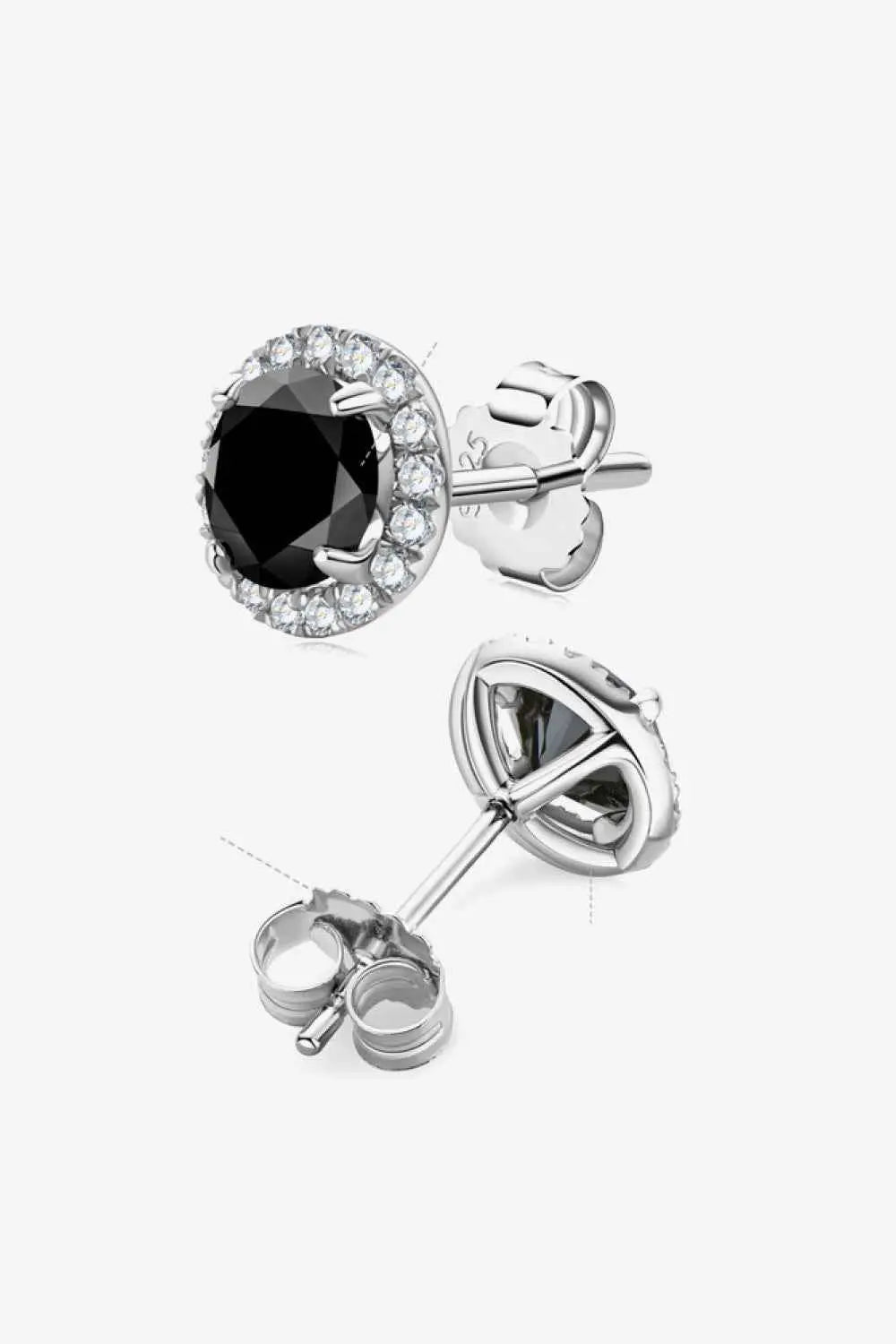 Two - Tone 4 - Prong Moissanite Stud Earrings - SmileBen