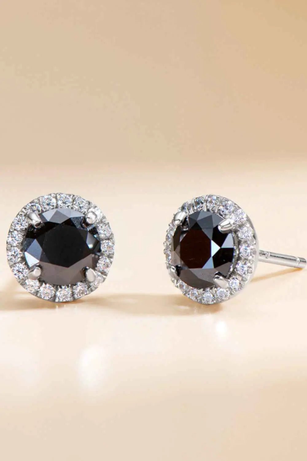 Two - Tone 4 - Prong Moissanite Stud Earrings - SmileBen