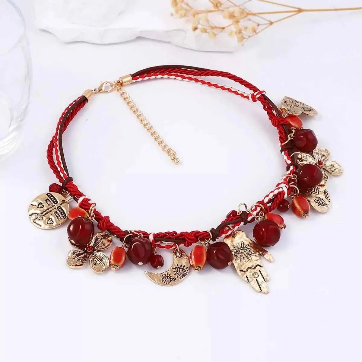 Zinc Alloy Bead Charm Necklace - SmileBen