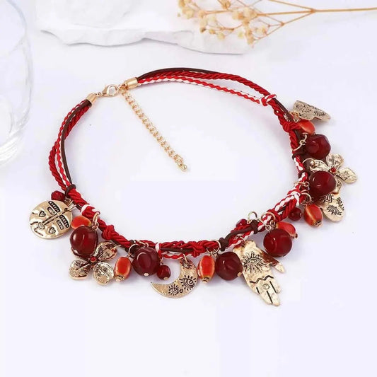 Zinc Alloy Bead Charm Necklace - SmileBen