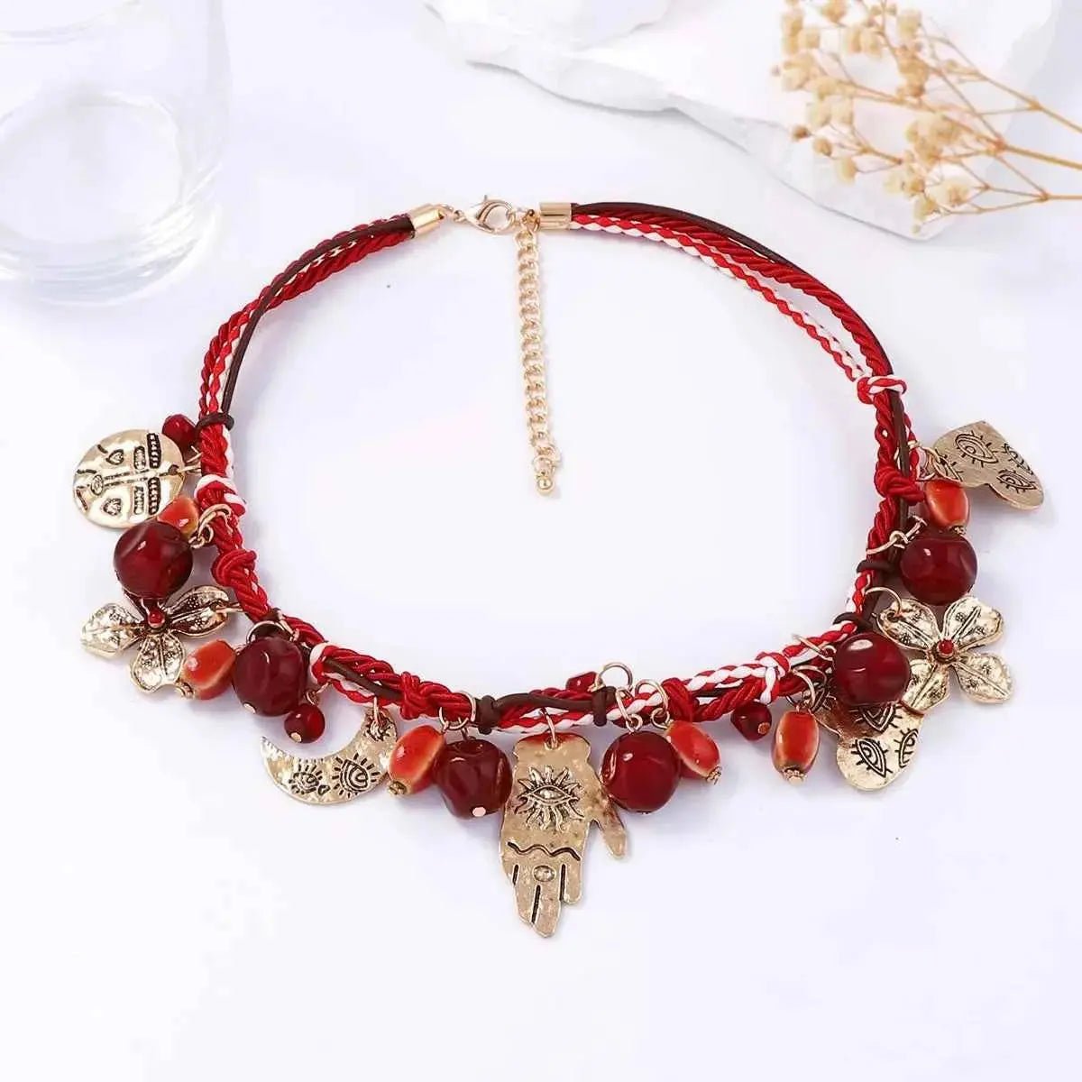 Zinc Alloy Bead Charm Necklace - SmileBen