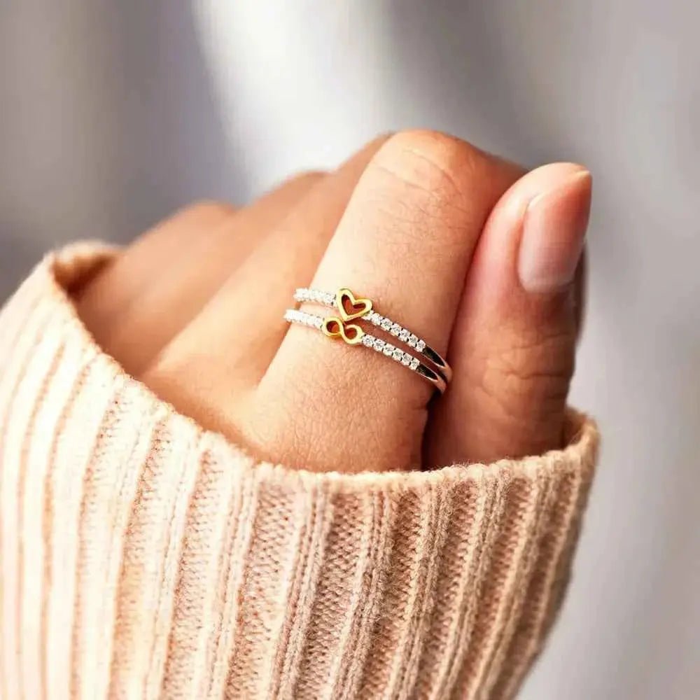 Zircon 925 Sterling Silver Heart Shape Ring - SmileBen