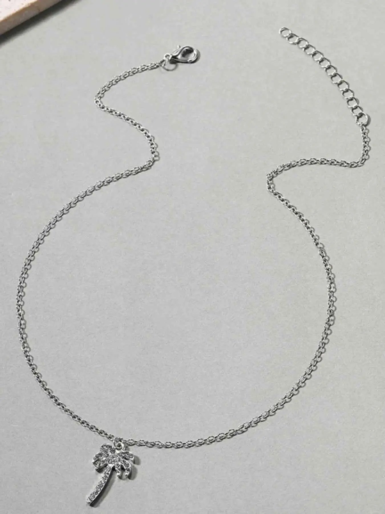 Zircon Palm Tree Pendant Necklace - SmileBen