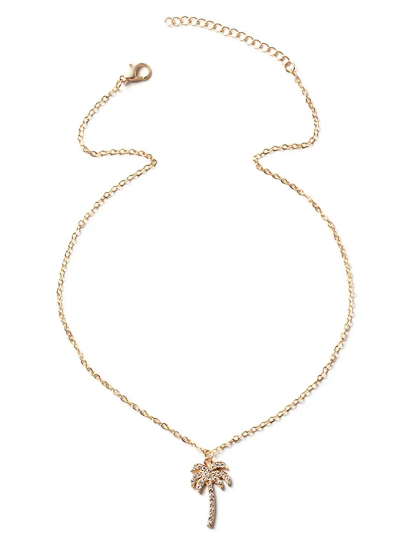Zircon Palm Tree Pendant Necklace - SmileBen